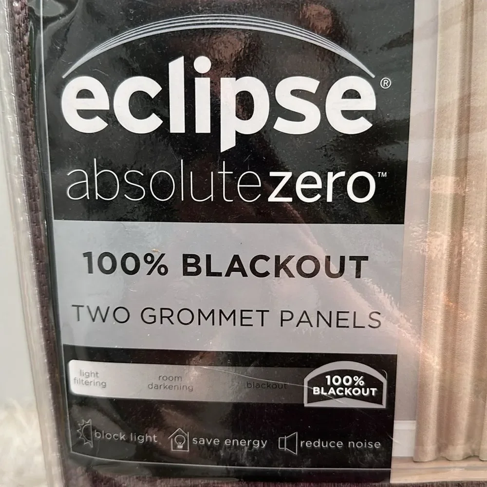 Eclipse Absolute Zero 100% Blackout Two Grommet Top Panels 50 in x‎ 95 in